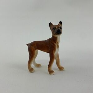 Vintage‎ Miniature Standing Boxer Dog Matte Ceramic Figurine